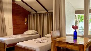 Family Triple Room, Garden View | 1 bedroom, desk, laptop workspace, free WiFi