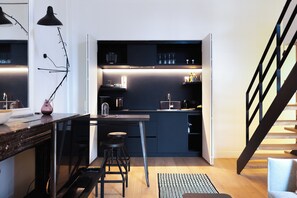 Suite monolocale Superior | Cucina privata | Frigorifero, macchina per caffè espresso, bollitore elettrico