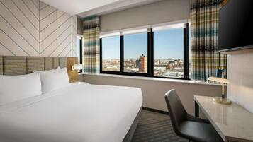 In-room safe, desk, laptop workspace, blackout drapes