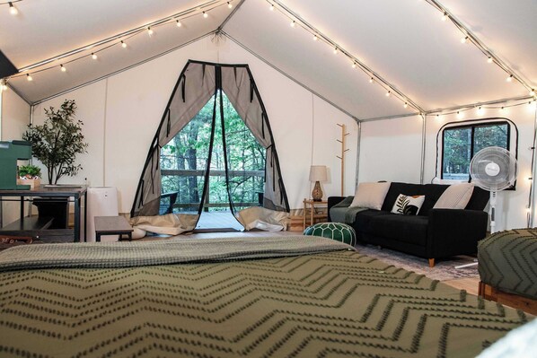 1 makuuhuone, vuodevaatteet