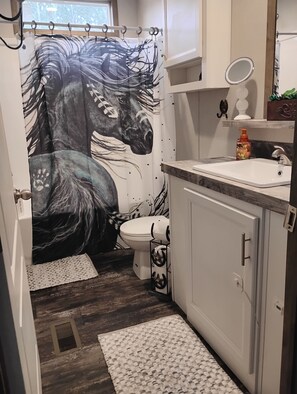 Secador de pelo, toallas, jabón, papel higiénico