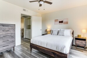 1 bedroom, iron/ironing board, internet, bed sheets
