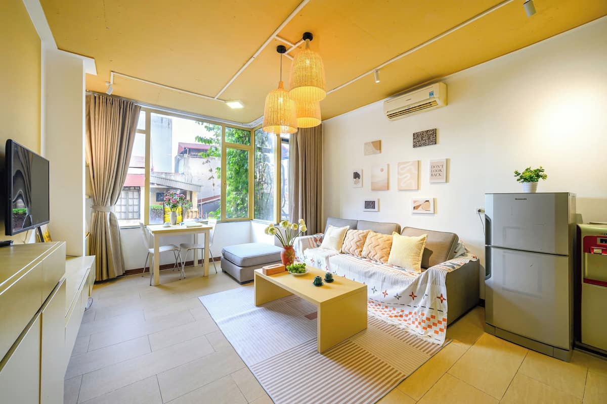 Apartment, 1 Bedroom, City View | 1 bedroom, minibar, desk, laptop workspace