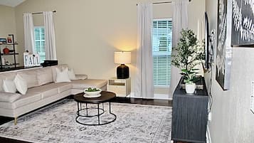 Smart TV, DVD player, books, computer monitors