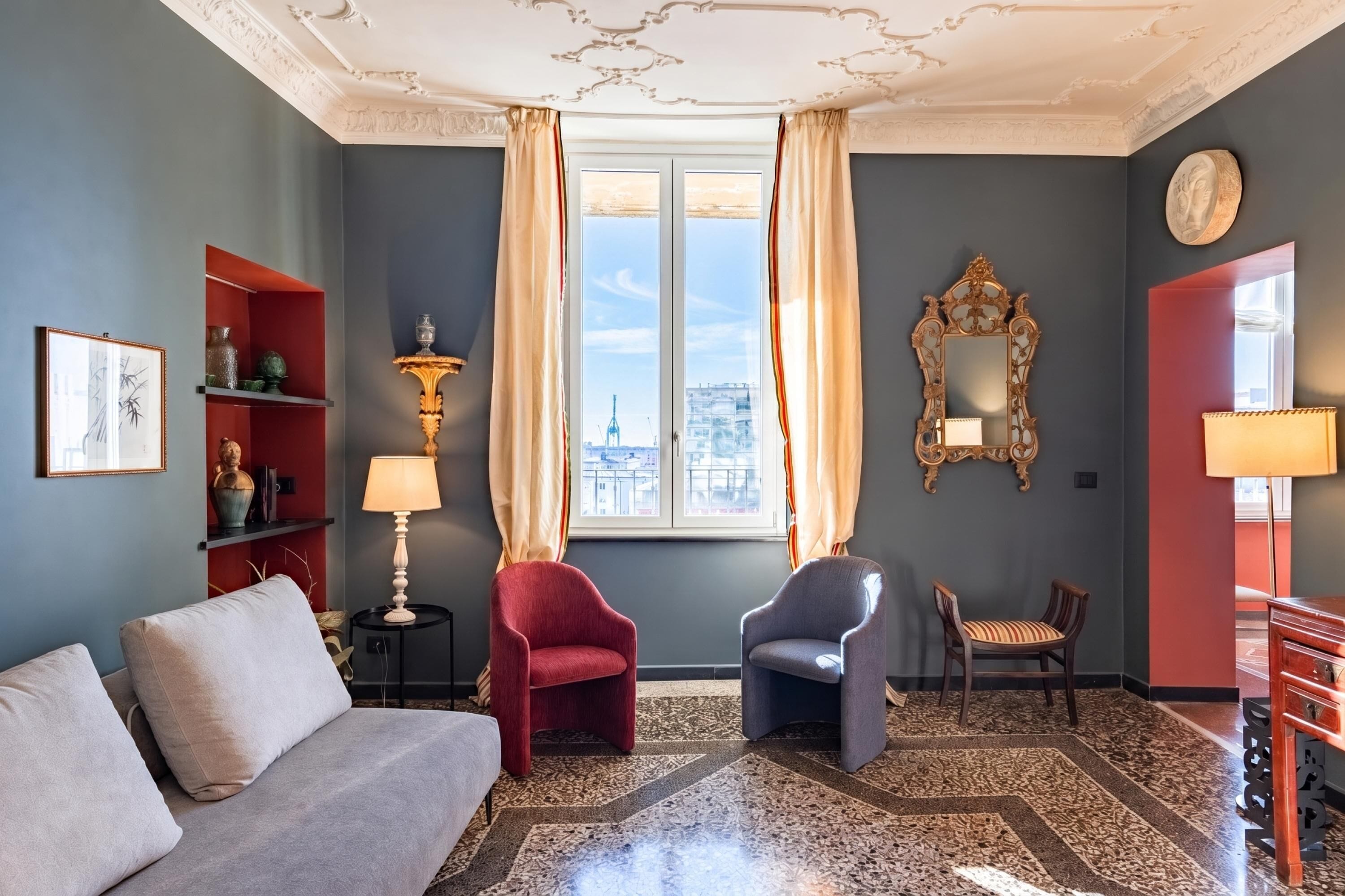 Standard Apartment, 4 Bedrooms, Air conditioning, Sea Facing (Precious House Genova Porto Antico) | Living area | Smart TV