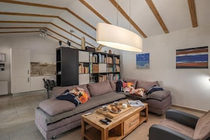家庭單棟房屋, 3 間臥室, 2 間浴室 (Istrian Casa Acqua with Private Pool) | 客廳 | 智能電視、音響