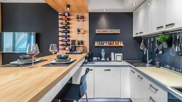 Family Apartment, 1 Bedroom, Mountainside (Lucky Apartment Rijeka) | Private kitchen | Fridge, oven, stovetop, dishwasher