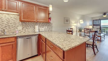 Fridge, microwave, stovetop, dishwasher