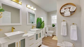 Hair dryer, towels