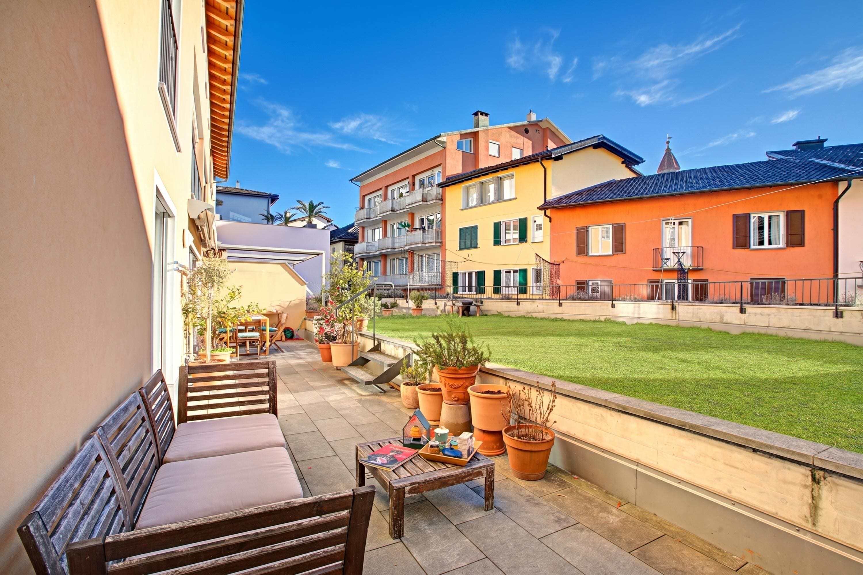 Familienapartment, Mehrere Schlafzimmer, 2 Bäder (Ô Lac Ascona with Garden) | Terrasse/Patio