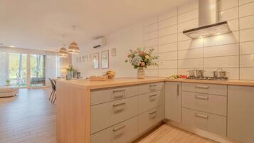 Family Villa, Multiple Bedrooms, 2 Bathrooms (Vipava River Retreat) | Private kitchen | Fridge, microwave, oven, stovetop