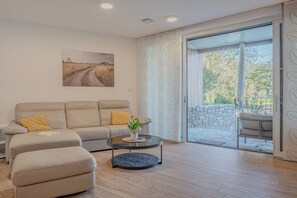 21-inch flat-screen TV with digital channels