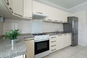 Casa familiar, 4 habitaciones, frente al mar (Holiday Home Babina) | Cocina privada | Refrigerador, horno, parrilla de estufa y lavavajillas