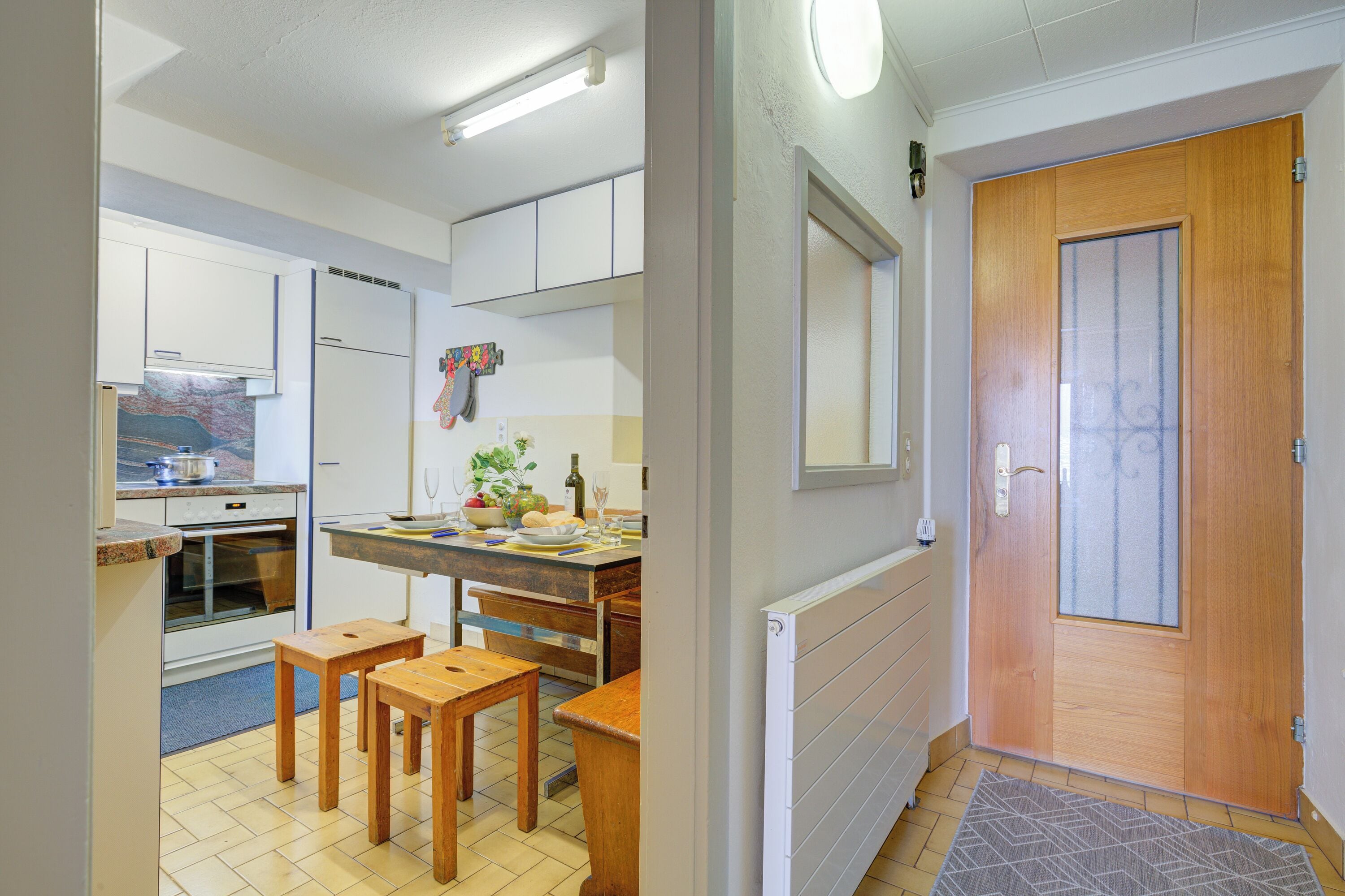 Familienapartment, Mehrere Schlafzimmer, Bergseite (Casa Patrizia) | Speisen
