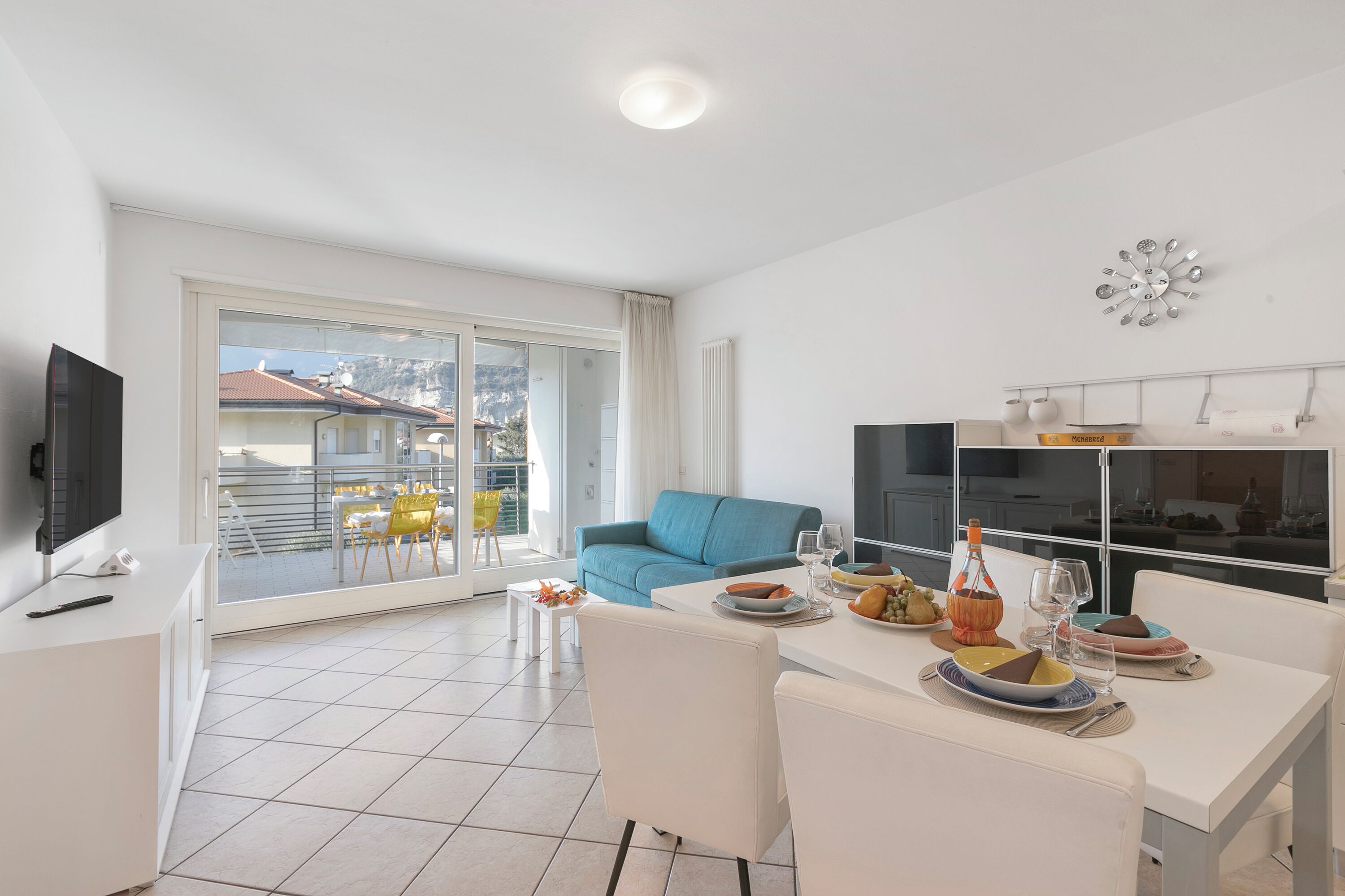 Family Apartment, Multiple Bedrooms (Torbolino) | Living area | 21-inch flat-screen TV with digital channels