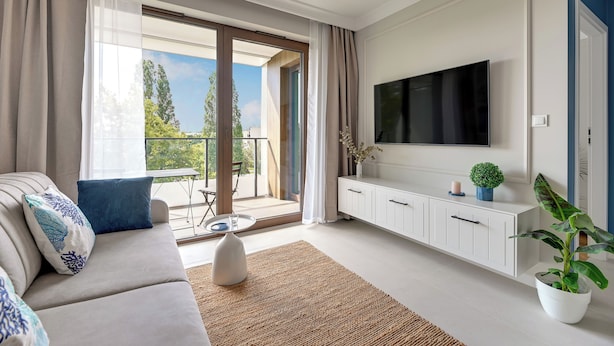 Deluxe-Apartment, Stadtblick | Wohnzimmer