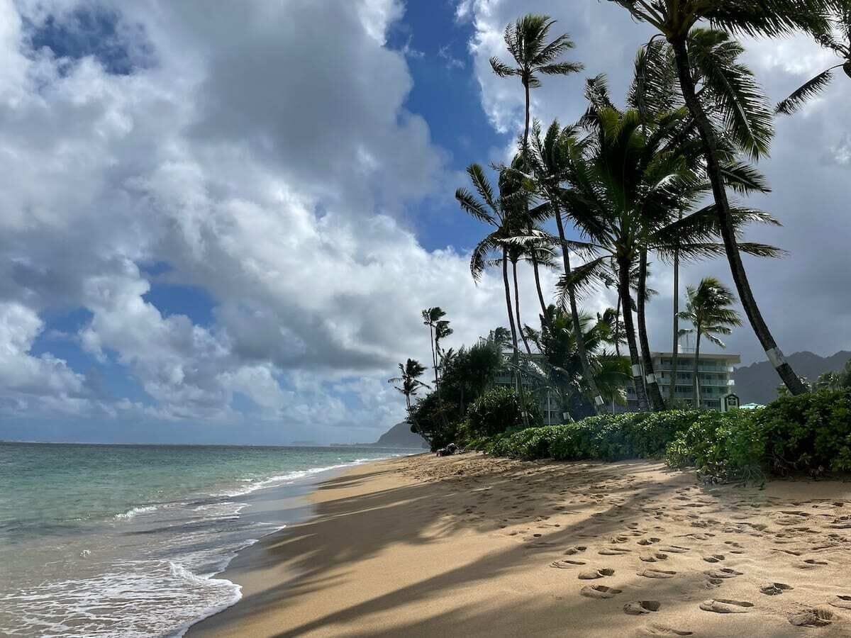 On the beach, sun loungers, beach towels