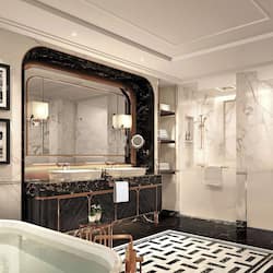 Rainfall showerhead, free toiletries, hair dryer, bathrobes
