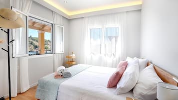 2 bedrooms, in-room safe, soundproofing, iron/ironing board