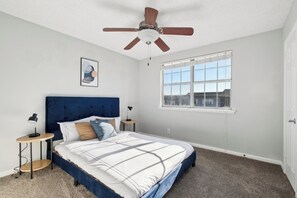 2 bedrooms, desk, iron/ironing board, travel crib