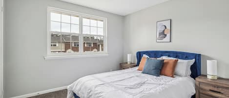 2 bedrooms, desk, iron/ironing board, travel cot