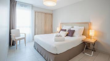 1 kamar tidur, meja kerja, Wi-Fi gratis, dan seprai linen