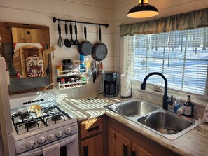 Fridge, microwave, oven, stovetop - The Higgins Lake Hideaway - Super Cute and Great Location Only 3 Blocks from Higgins Lake! (Roscommon)