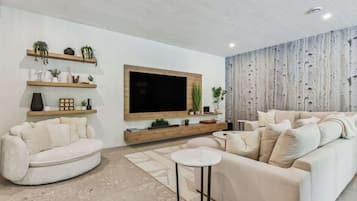 Televisión y chimenea