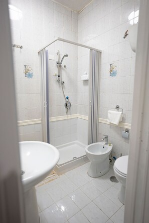 Sèche-cheveux, serviettes fournies, savon, papier toilette