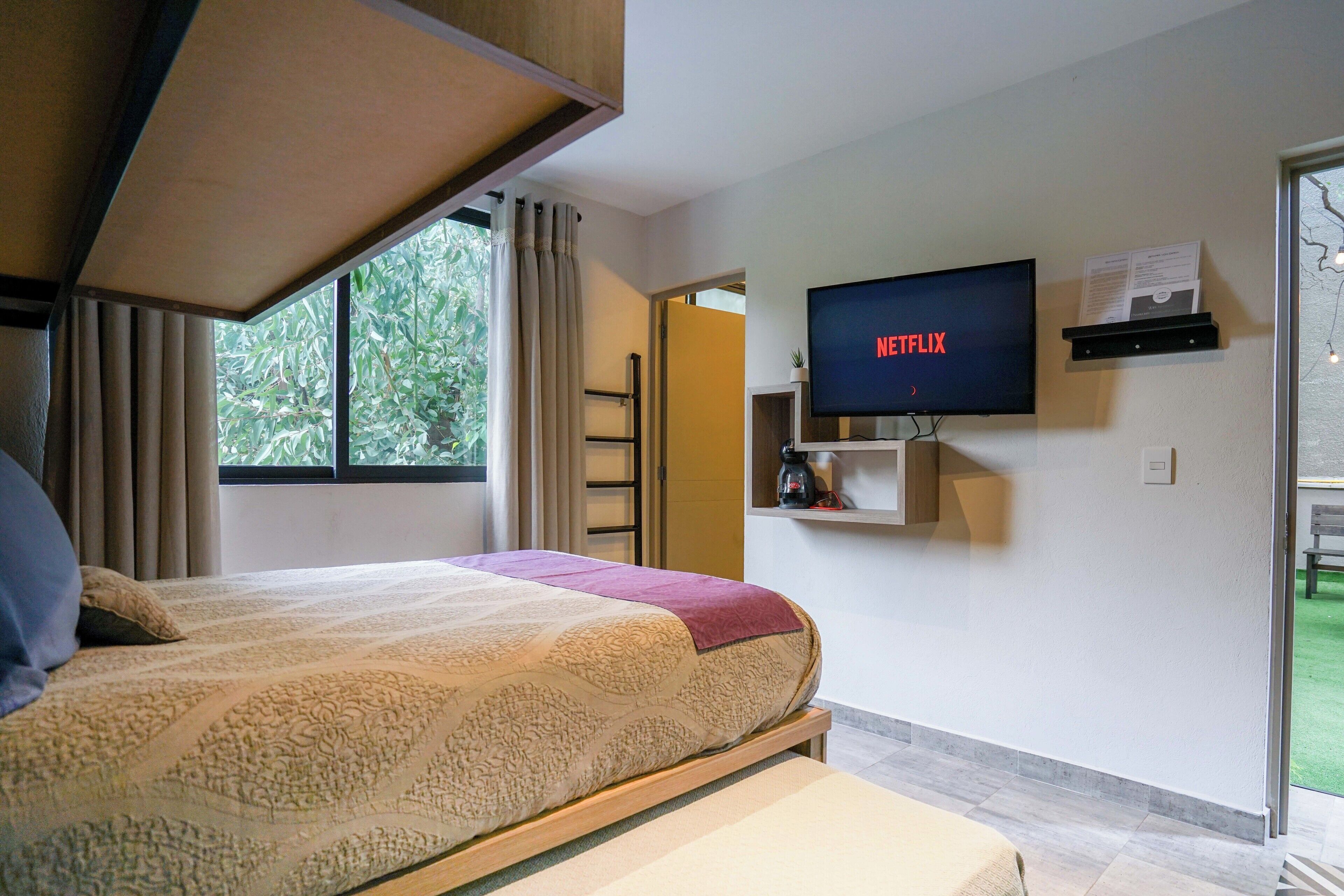 1 habitación, tabla de planchar con plancha, wifi y ropa de cama 