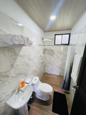 Shower, hair dryer, towels, soap - Marvelous 2-bedroom house in Monteverde with stunning views (Monteverde)