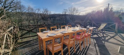 Two large holiday cottages in the heart of nature – capacity for 18 people.