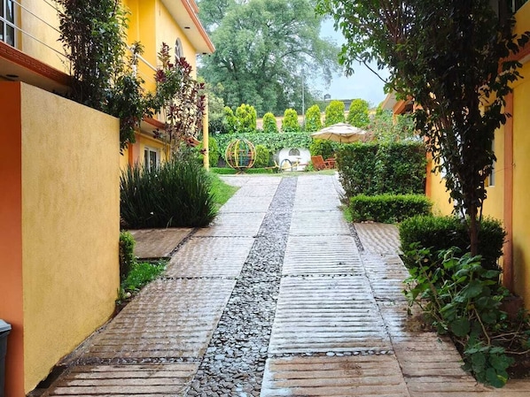 Deluxe Apartment, Patio, City View | Property grounds