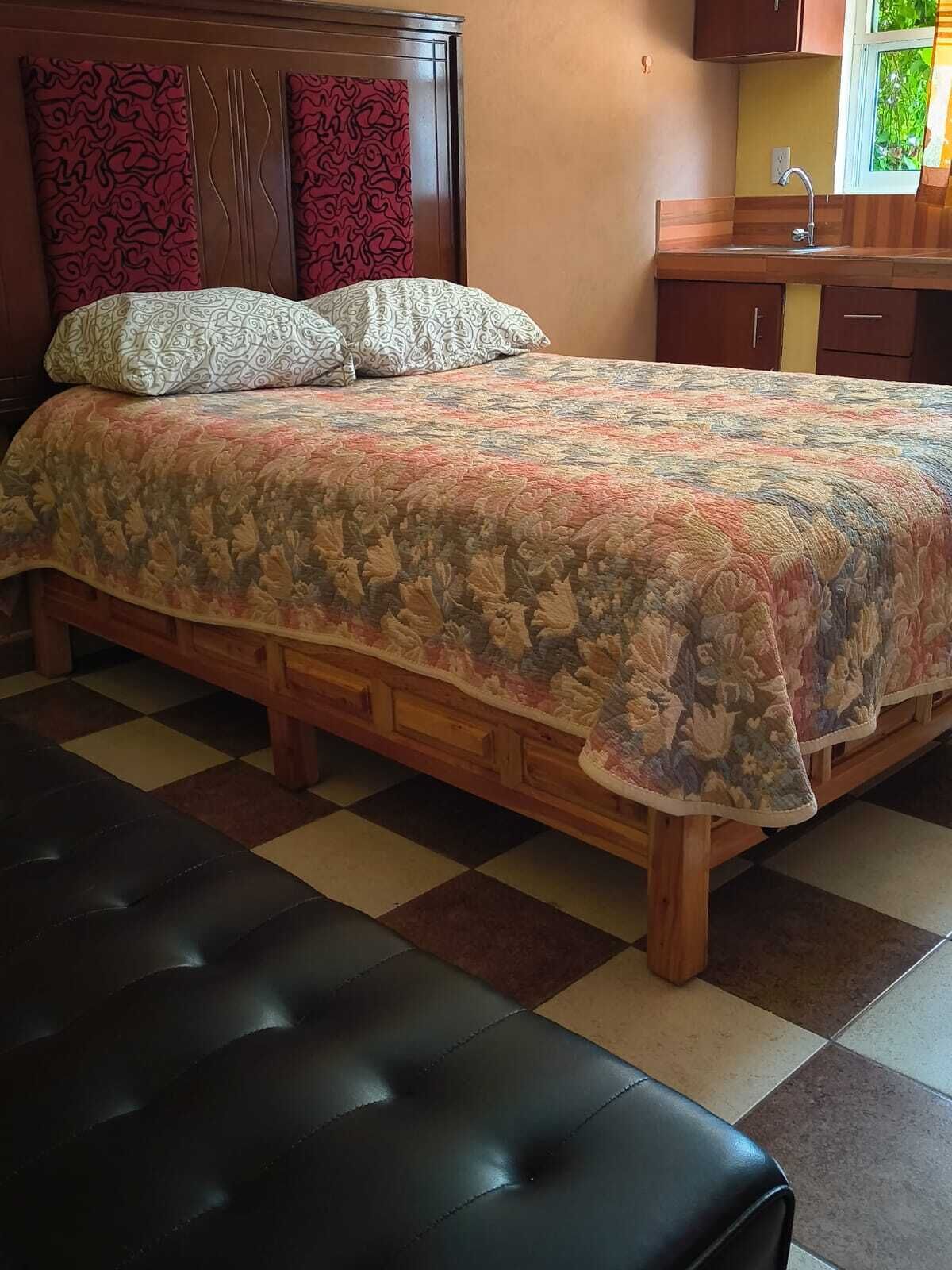 Chambre, patio, vue jardin