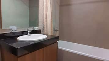 Shower, hair dryer, soap