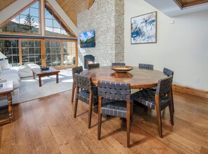 Dining - Luxury condo only 1 block to Bridge St. & slopes. Private hot tub free parking!! (Vail)