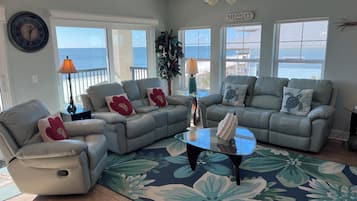 Condo, Ocean View | Living area | 65-inch Smart TV with digital channels, Netflix, Hulu