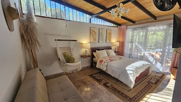 1 bedroom, desk, iron/ironing board, travel crib