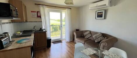 TV, DVD player, table football, ping pong