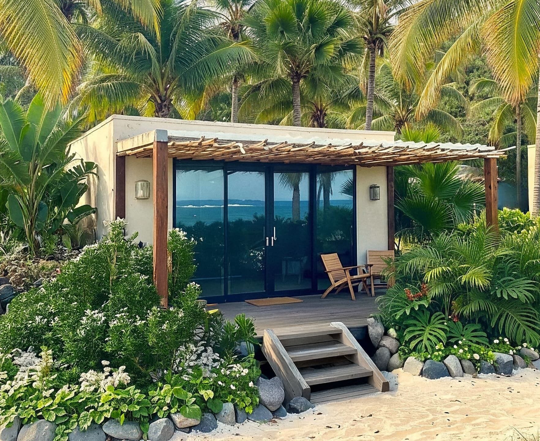 Luksusbungalow, valtamerinäköala | 1 makuuhuone, egyptinpuuvillaiset lakanat, ylelliset vuodevaatteet