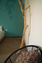 Deluxe Double Room, Patio, Hill View | In-room safe, desk, laptop workspace, blackout drapes