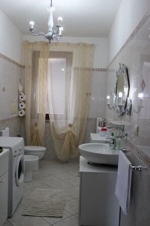 Dutxa, assecador de cabells, bidet i tovalloles 