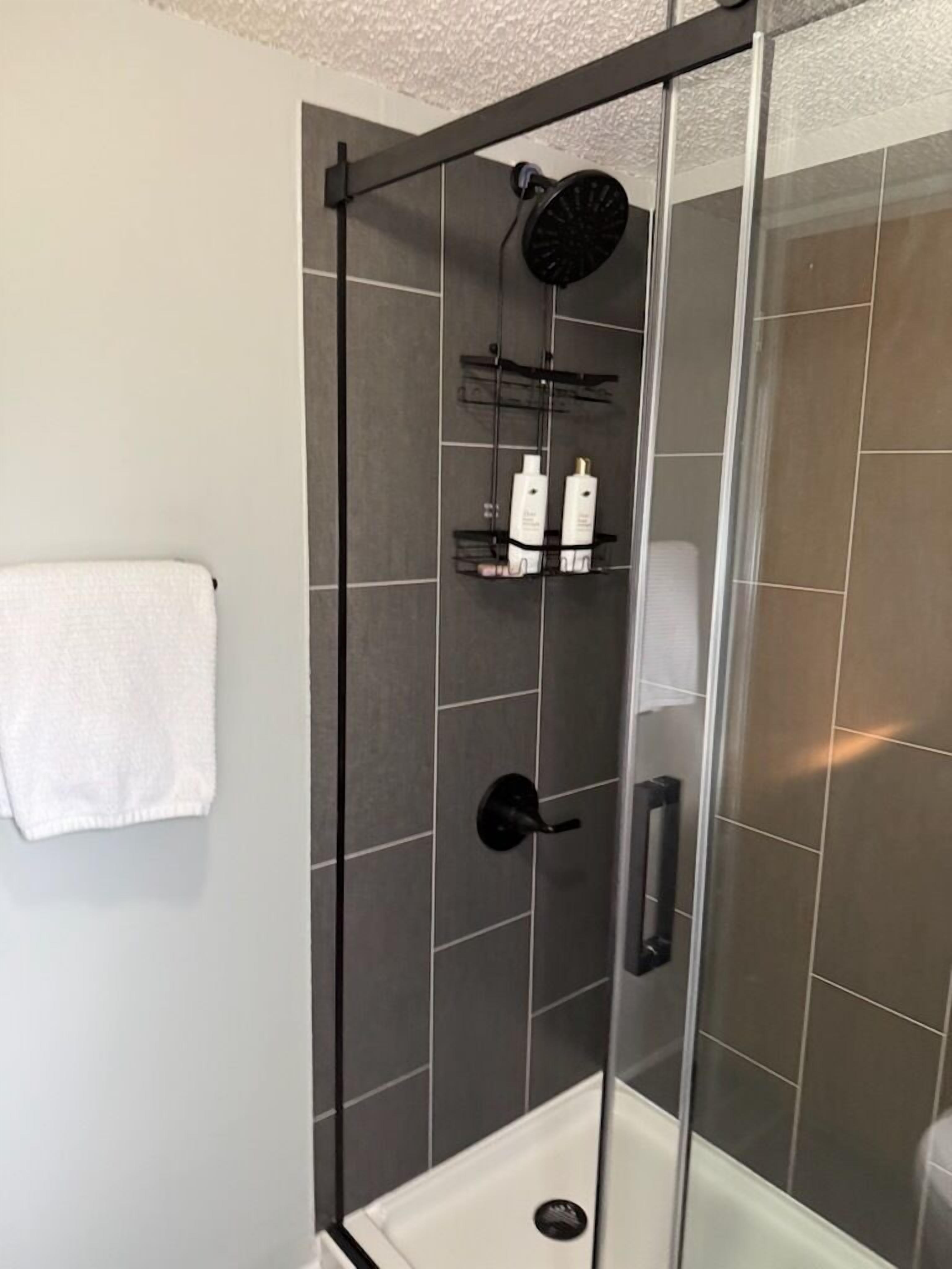 Séchoir à cheveux, serviettes fournies, savon, papier de toilette