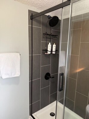 Séchoir à cheveux, serviettes fournies, savon, papier de toilette