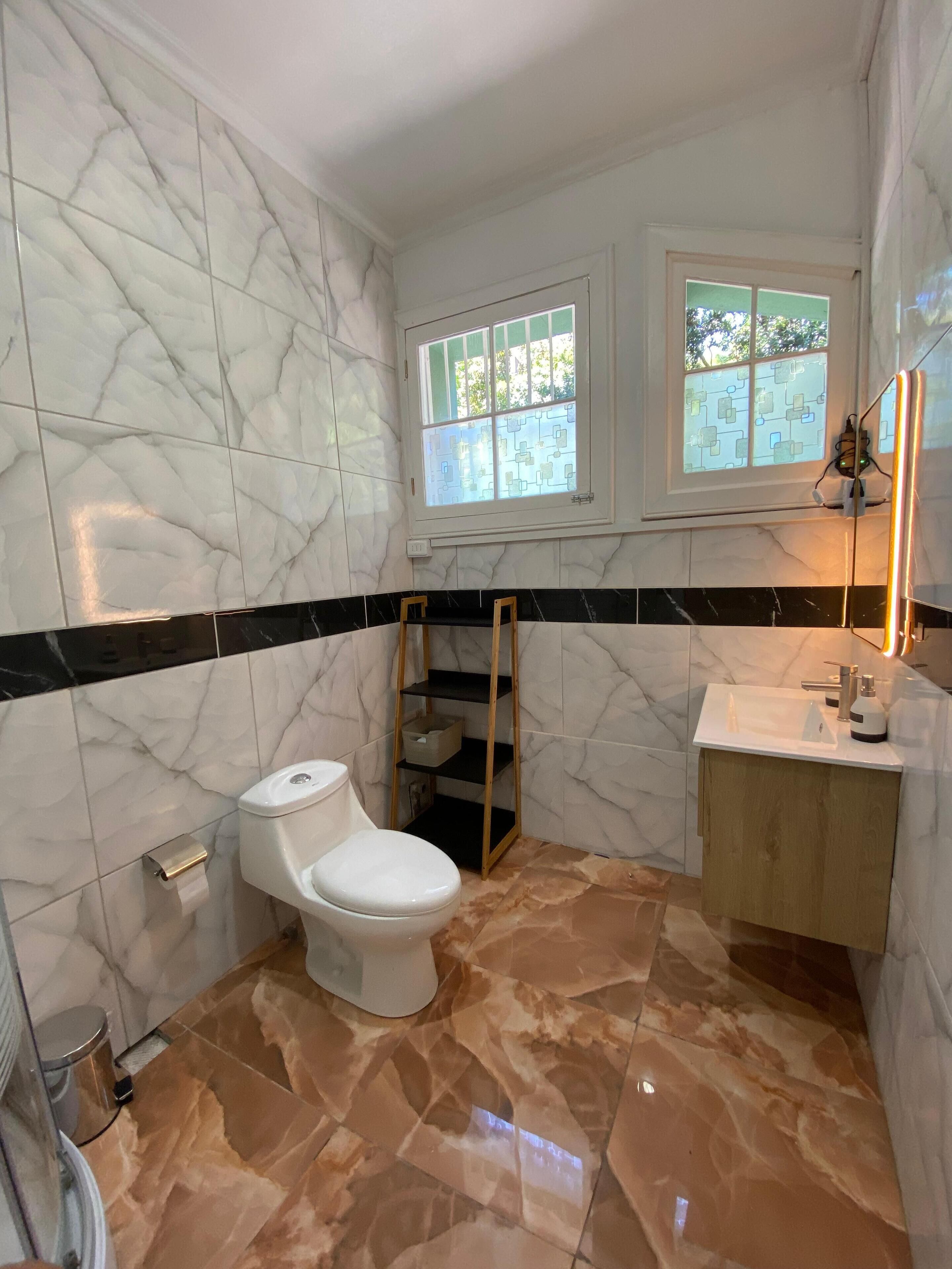 Towels, soap, toilet paper