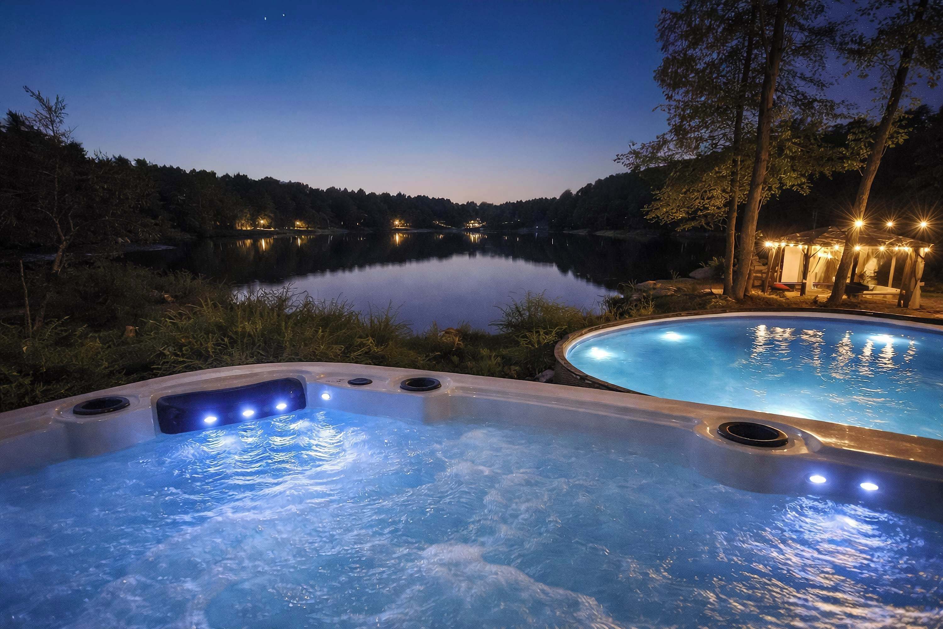 Outdoor spa tub