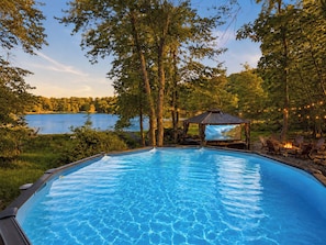 Pool - Lakefront Chalet with Private Pool, Hot Tub, Sauna (East Stroudsburg)
