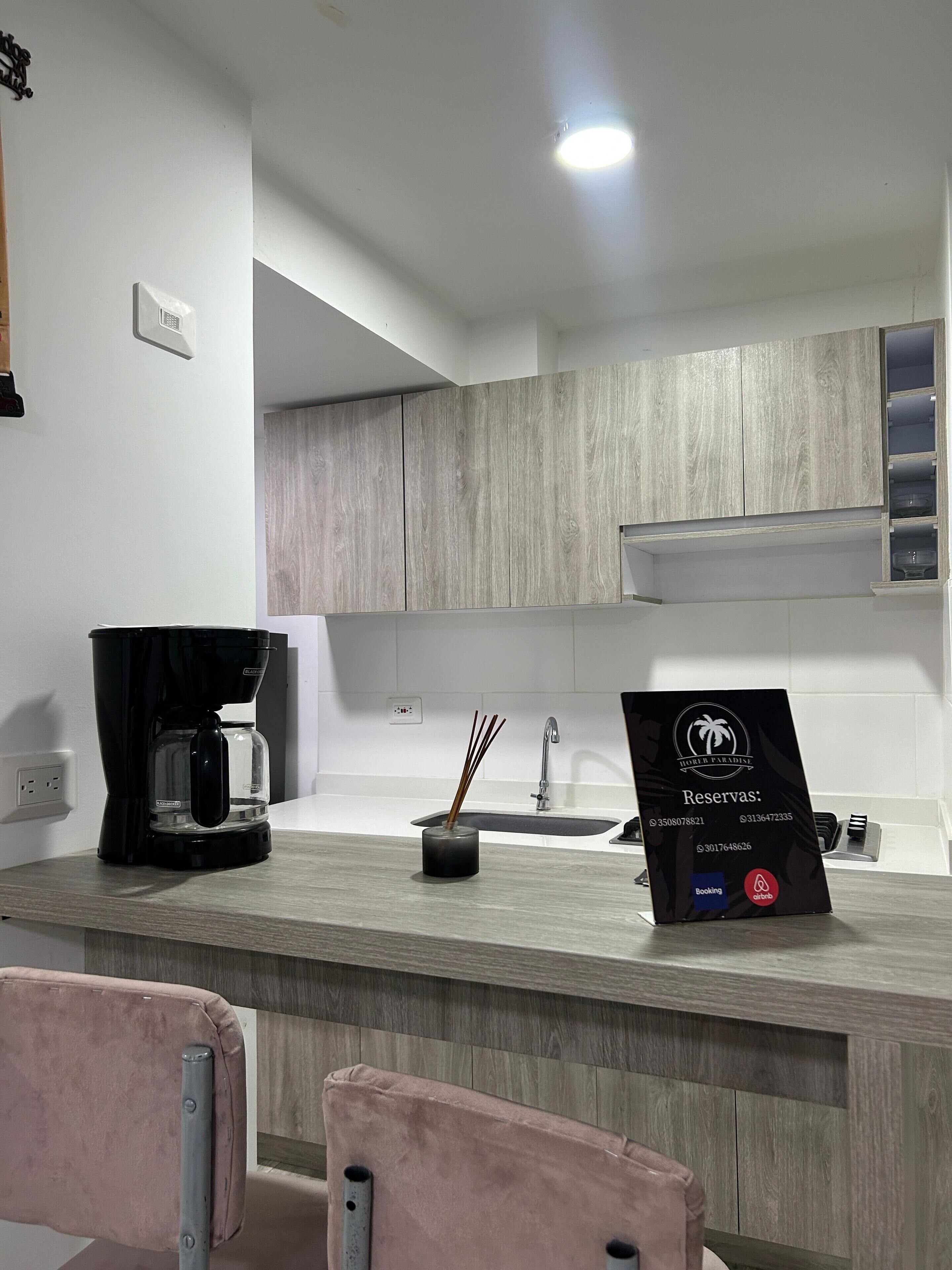 Basic Apartment, Balcony | Private kitchen | Coffee/tea maker, blender, griddle, cleaning supplies