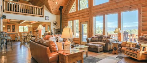 Smart TV, fireplace, video games, DVD player