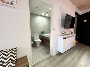 Classic Apartment, Multiple Beds, Balcony, City View | Bathroom | Free toiletries, hair dryer, towels, soap